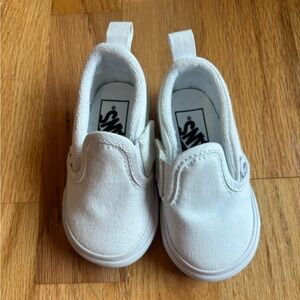 Vans Kids Classic White Slip-On Sneakers
